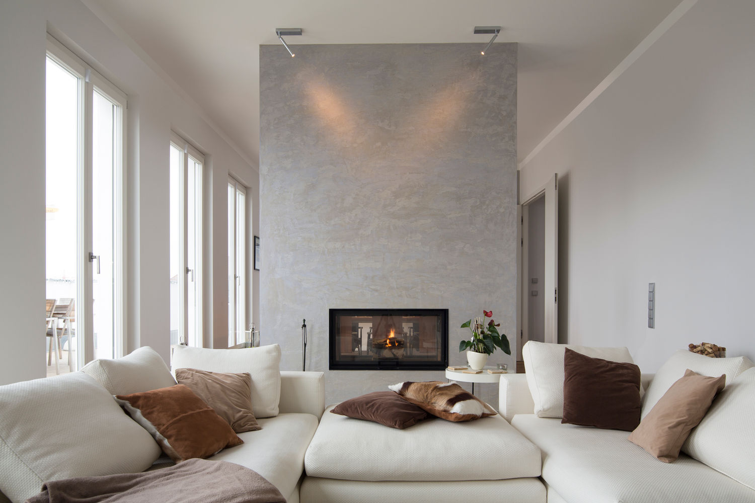 Modern interior with integrated AV and lighting by AMCS Tech Group