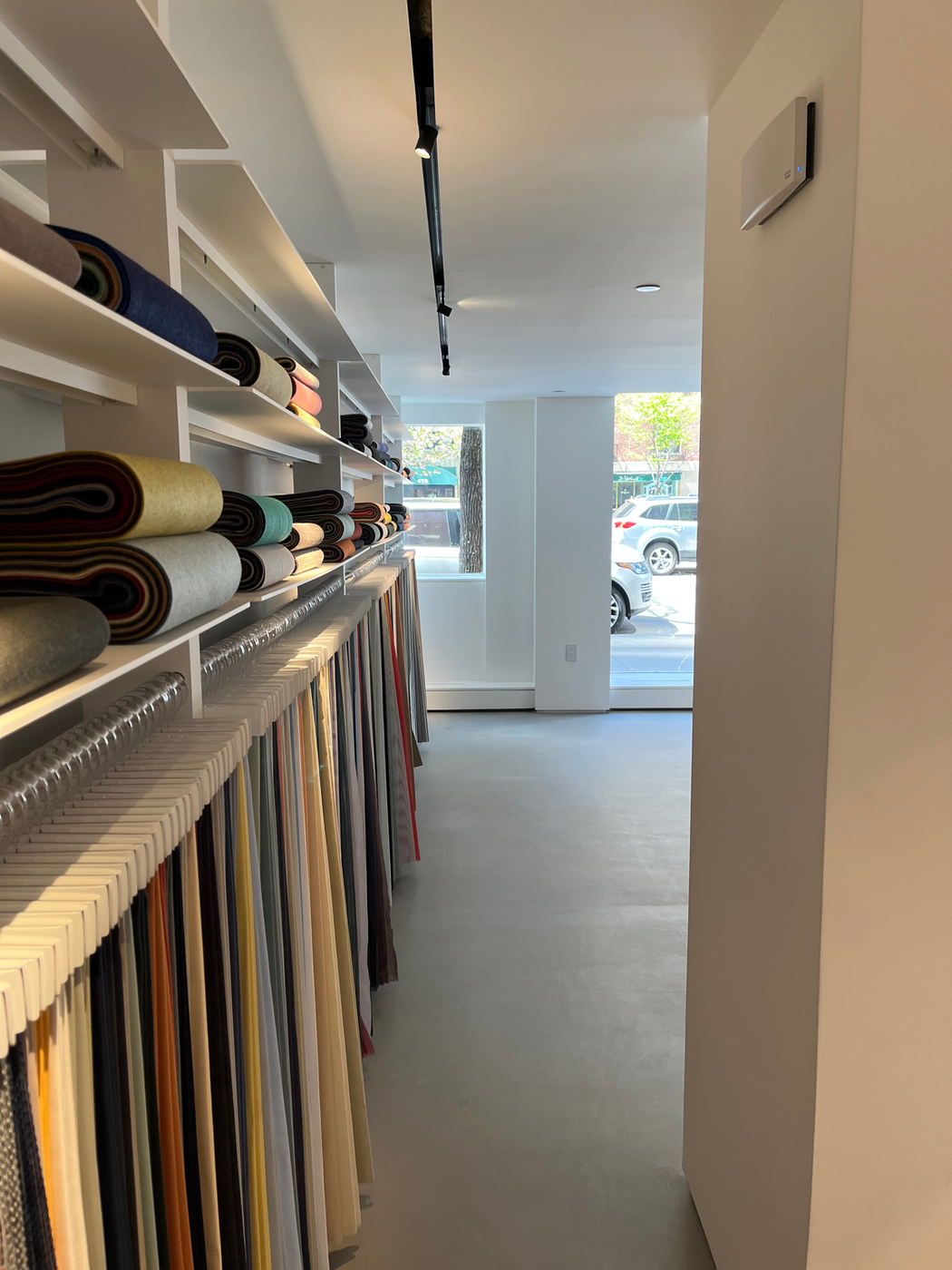 Retail showroom with low-voltage and access hardware installed